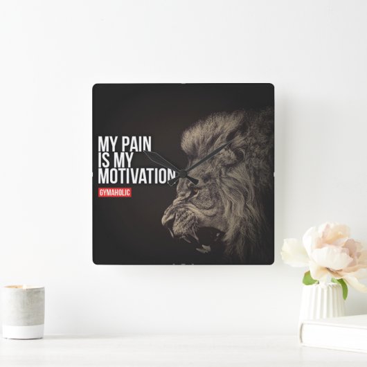 Bodybuilding Gym Motivation Vierkante Klok (Huis)