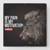 Bodybuilding Gym Motivation Vierkante Klok (Voorkant)