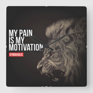 Bodybuilding Gym Motivation Vierkante Klok