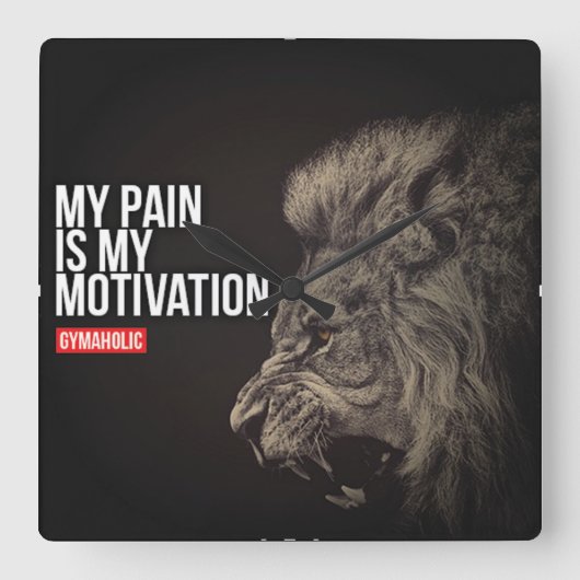 Bodybuilding Gym Motivation Vierkante Klok (Voorkant)