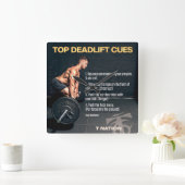Bodybuilding Gym Workout Motivational Vierkante Klok (Huis)