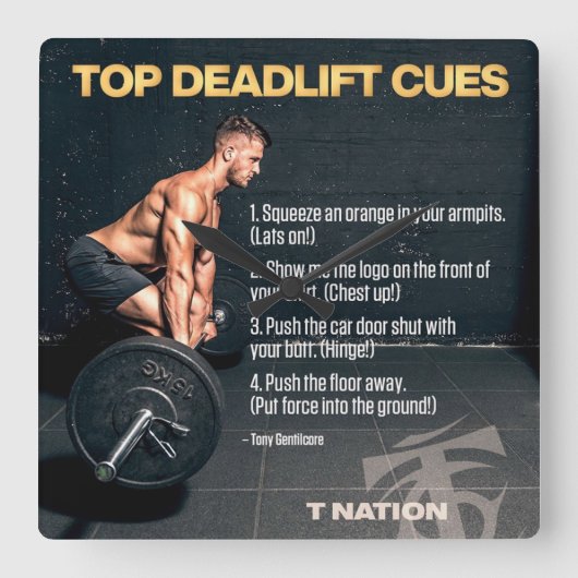 Bodybuilding Gym Workout Motivational Vierkante Klok (Voorkant)