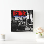 Bodybuilding Gym Workout Motivational Vierkante Klok (Huis)