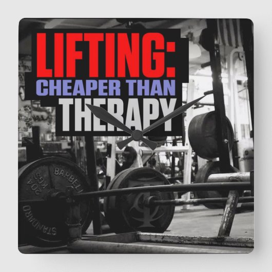 Bodybuilding Gym Workout Motivational Vierkante Klok (Voorkant)
