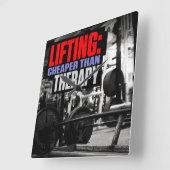 Bodybuilding Gym Workout Motivational Vierkante Klok (Hoek)