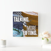 Bodybuilding Gym Workout Motivational Vierkante Klok (Huis)