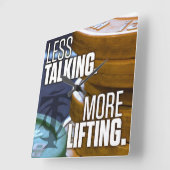 Bodybuilding Gym Workout Motivational Vierkante Klok (Hoek)