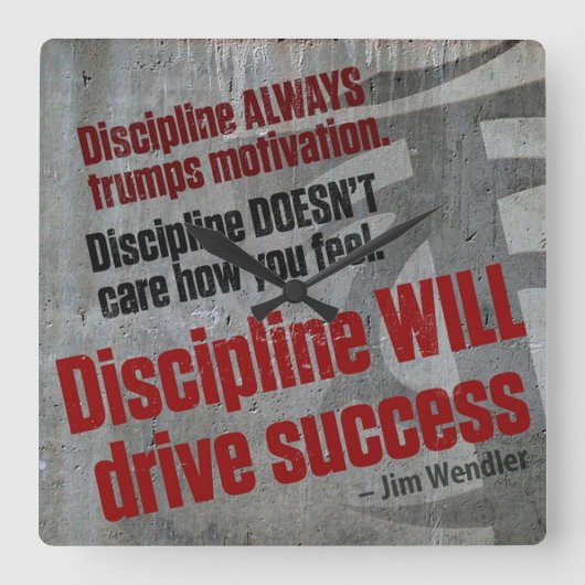 Bodybuilding Gym Workout Motivational Vierkante Klok (Voorkant)