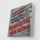 Bodybuilding Gym Workout Motivational Vierkante Klok (Hoek)