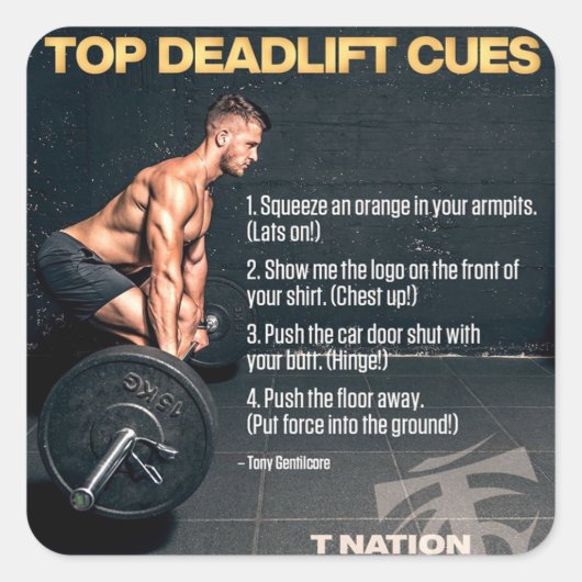 Bodybuilding Gym Workout Motivational Vierkante Sticker (Voorkant)