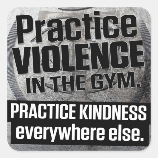 Bodybuilding Gym Workout Motivational Vierkante Sticker (Voorkant)