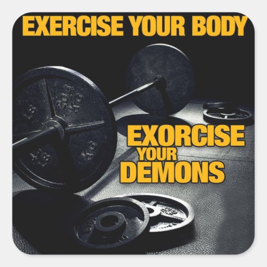 Bodybuilding Gym Workout Motivational Vierkante Sticker (Voorkant)