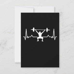 Bodybuilding Heartbeat Line Funny Gift Bedankkaart