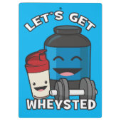 Bodybuilding Humor - Let's Get Wheysted Klembord (Achterkant)