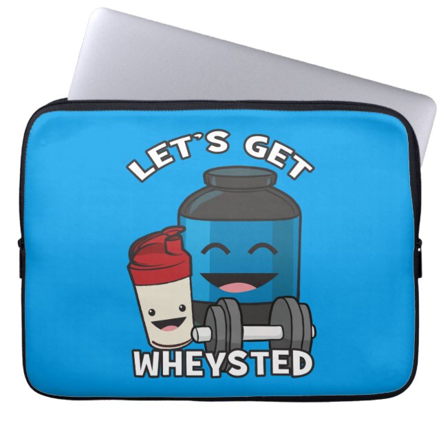Bodybuilding Humor - Let's Get Wheysted Laptop Sleeve (Voorkant)