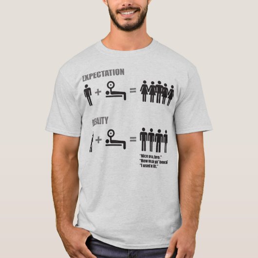 Bodybuilding Humor - Verwacht vs Realiteit T-shirt (Voorkant)