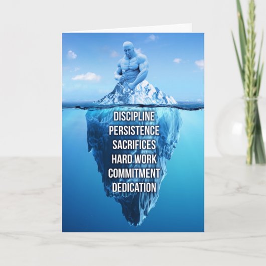 Bodybuilding Iceberg Sculptuur Motivatie Kaart (Voorkant)