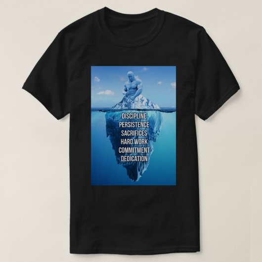 Bodybuilding Iceberg Sculptuur Motivatie T-shirt (Design voorkant)