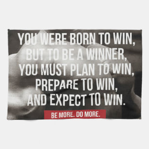Bodybuilding inspiratie - geboren om te winnen - W Theedoek