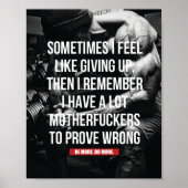 Bodybuilding Inspirerend Workout Quote Poster (Voorkant)