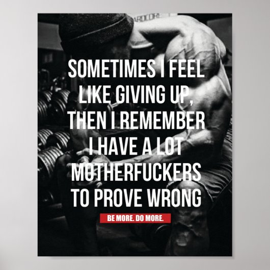 Bodybuilding Inspirerend Workout Quote Poster (Voorkant)