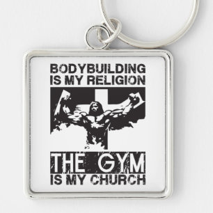 Bodybuilding is mijn religie, de Gym is mijn kerk Sleutelhanger