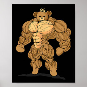 Bodybuilding Kracht Sport Beer Poster