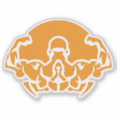 bodybuilding logo musculculus dos biceps 6 sticker (Voorkant)