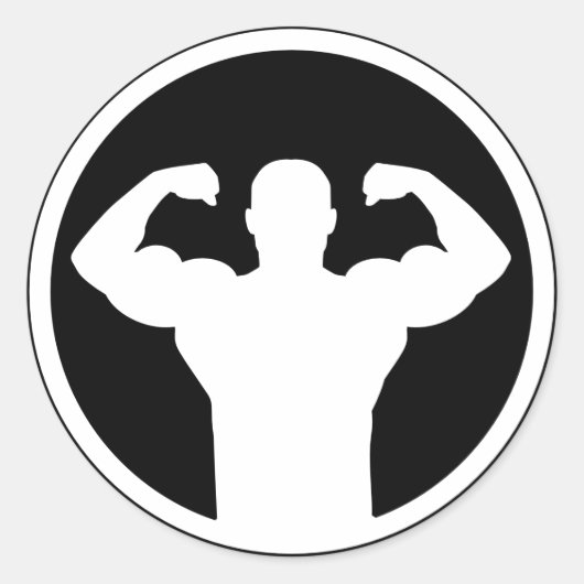 Bodybuilding-logo Ronde Sticker (Voorkant)
