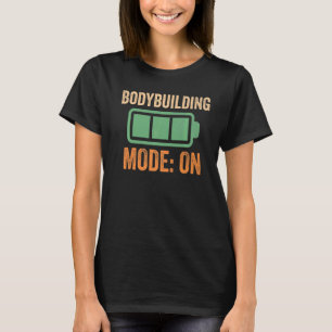 Bodybuilding-modus op batterij t-shirt