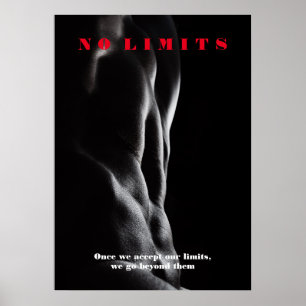 Bodybuilding Motivatie Inspirerend No Limits Poster