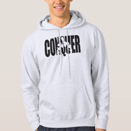 Bodybuilding Motivation - CONQUER Hoodie (Voorkant)