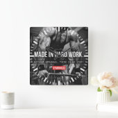 Bodybuilding Motivation Vierkante Klok (Huis)