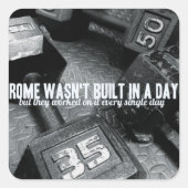 Bodybuilding Motivation Vierkante Sticker (Voorkant)