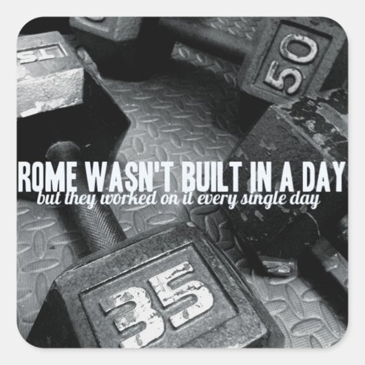 Bodybuilding Motivation Vierkante Sticker (Voorkant)