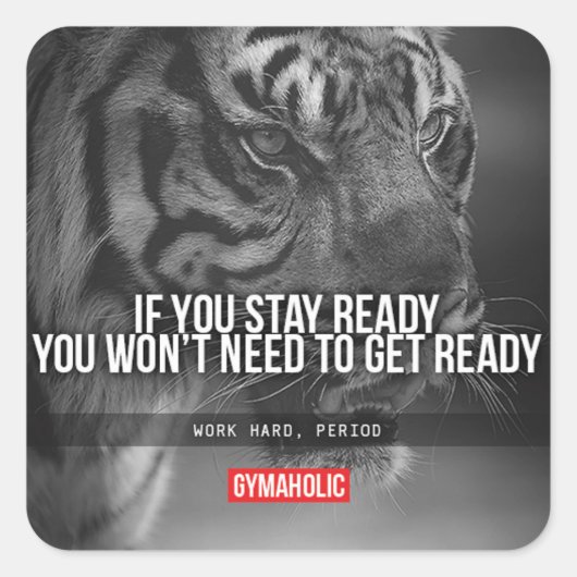 Bodybuilding Motivation Vierkante Sticker (Voorkant)