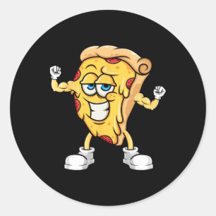 Bodybuilding Pizza Schijf Fitness Workout Gym Spie Ronde Sticker