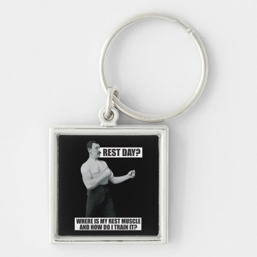 Bodybuilding - Rest Day - Funny Gym Humor Sleutelhanger (Voorkant)