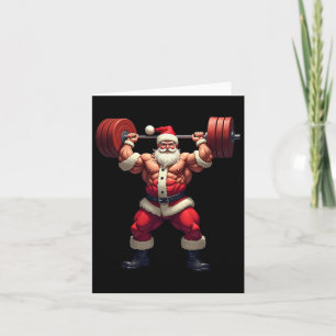 Bodybuilding Santa Claus Bodybuilder Christmas Gym Kaart