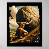 Bodybuilding Sisyphus Endurance Clic Art Greek Myt Poster (Voorkant)