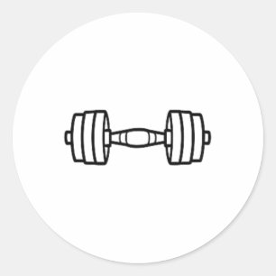 Bodybuilding Sport Minimalistisch Eenvoudige Dumbb Ronde Sticker