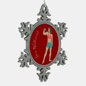 Bodybuilding Tin Sneeuwvlok Ornament (Links)