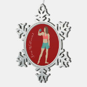 Bodybuilding Tin Sneeuwvlok Ornament (Rechts)