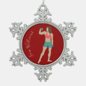 Bodybuilding Tin Sneeuwvlok Ornament (Voorkant)
