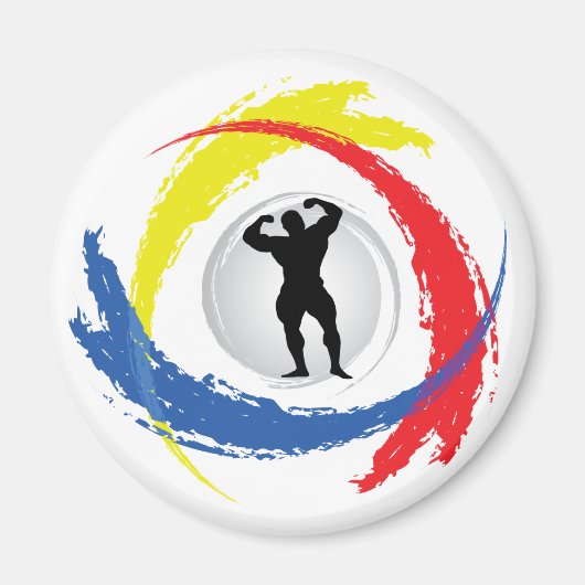 Bodybuilding Tricolor Embleem Magneet (Voorkant)