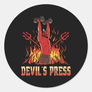 Bodybuilding van de pers van Satan Devil Ronde Sticker