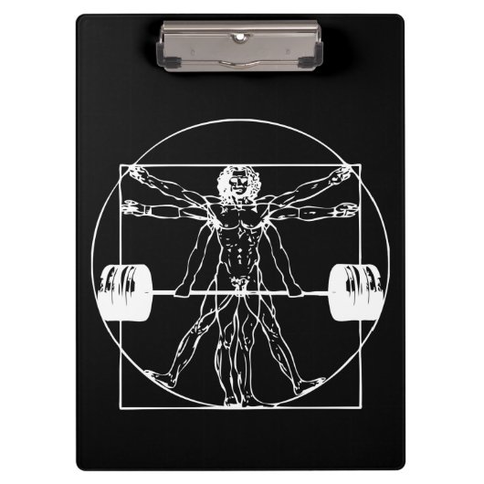 Bodybuilding - Vitruvian Barbell Man Klembord (Voorkant)