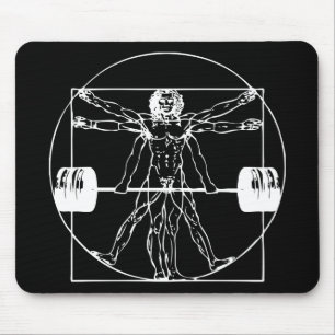 Bodybuilding - Vitruvian Barbell Man Muismat