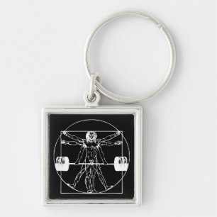 Bodybuilding - Vitruvian Barbell Man Sleutelhanger