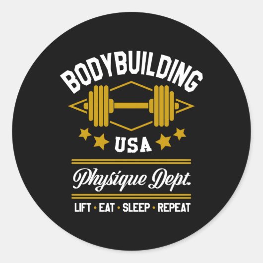 Bodybuilding voor en ronde sticker (Voorkant)